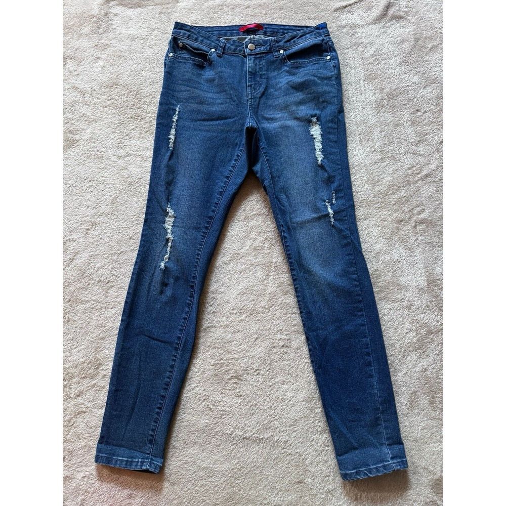 Jennifer Lopez Women's Skinny Distressed Blue‎ Jeans Mid Rise Size 6